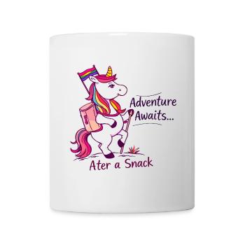 Licorne Wanderlust avec drapeau arc-en-ciel - Mug blanc - blanc - Devant