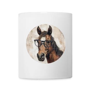 Horse with glasses - Mug - white - Front