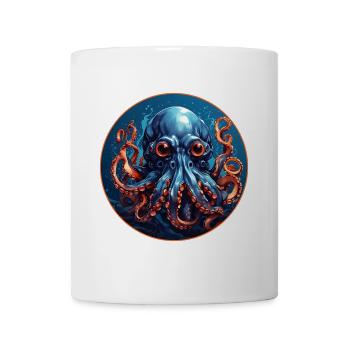 Octopus in a circle Octopus with big eyes - Mug - white - Front