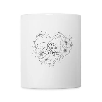 Heart with flowers and declaration of love - Mug - white - Front