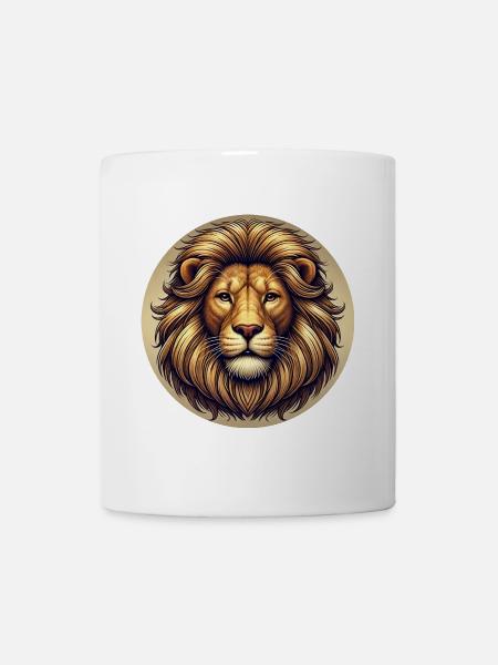 Löwenkopf - Tasse - Weiß