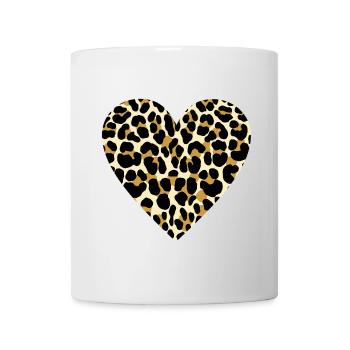 Herz mit Leoparden-Muster - Tasse - Weiß - Vorne