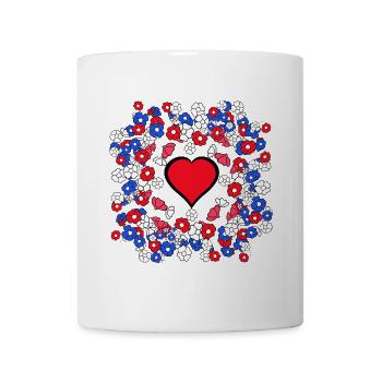 Summer Flowers Heart Mother's Day Flower Hearts - Mug - white - Front