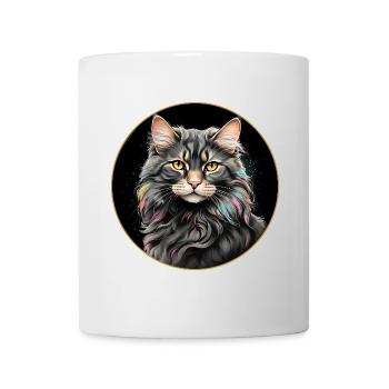 Portrait de chat américain à poil long - Mug blanc - blanc - Devant