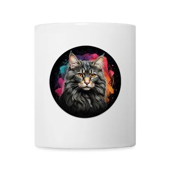 Portrait de chat américain à poil long - Mug blanc - blanc - Devant
