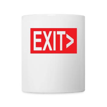 Exit / Ausgang / Notausgang - Tasse - Weiß - Vorne