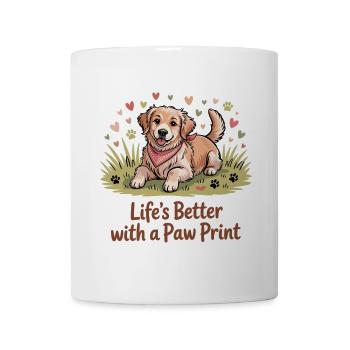 Life’s Better with a Paw Print - Tasse - Weiß - Vorne