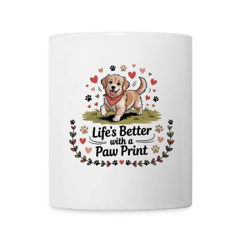 Life’s Better with a Paw Print - Tasse - Weiß - Vorne