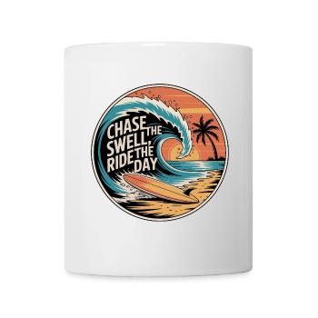 Chase the Swell, Ride the Day - Tasse - Weiß - Vorne