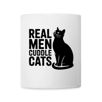 Real men cuddle cats! Cats Dad Kitten - Mug - white - Front
