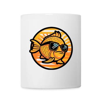 Poisson rouge Bande dessinée Cool - Mug blanc - blanc - Devant