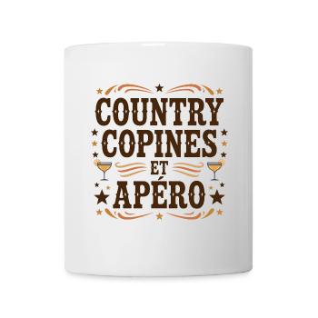 Country Copines Et Apéro Femme Humour - Mug blanc - blanc - Devant