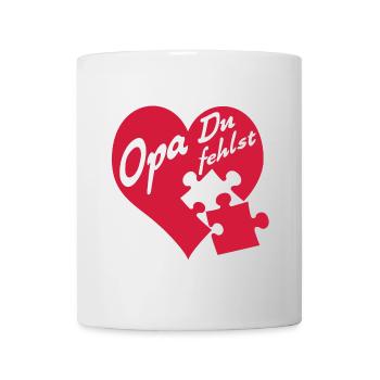Opa du fehlst | Opa Du fehlst mir - Tasse - Weiß - Vorne