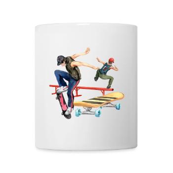 Longboard Grafik - Tasse - Weiß - Vorne