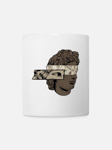 Money in head Money Cash Dollar postponed - Mug - white