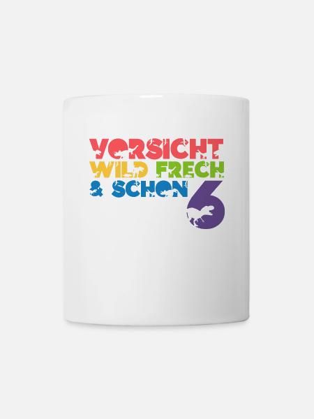 Kinder 6. Geburtstag 6 Jahre Dino Dinosaurier - Tasse - Weiß