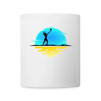 VOLLEYBALLERIN Aufschlag VOLLEYBALL-Girl am Beach - Tasse - Weiß - Vorne