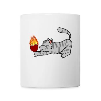 Heart fiery cat Dear cat owner cat cat cat cat - Mug - white - Front