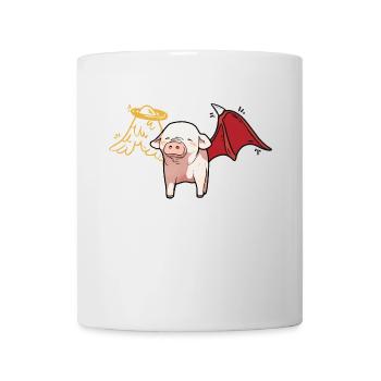 Himmlisch satanisches Schwein Engel Teufel - Tasse - Weiß - Vorne