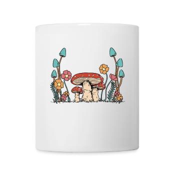 Herbst Blumen Pilze Natur Flora Botanik - Tasse - Weiß - Vorne