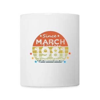 43 Years Old Made In 1981 Vintage March 1981 - Mug blanc - blanc - Devant