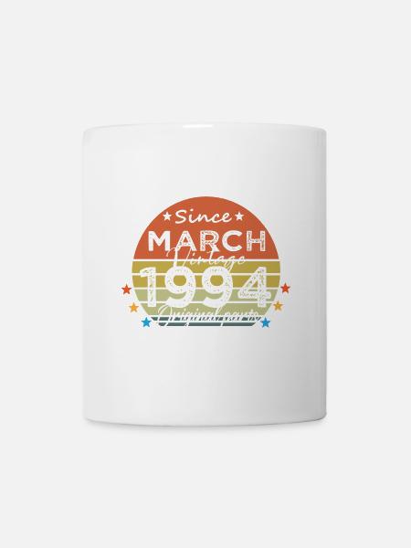30 Jahre alt Baujahr 1994 Jahrgang März 1994 - Tasse - Weiß