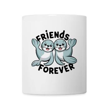 Two Funny Seal Friends Forever - Mug - white - Front