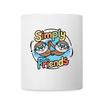 Zwei lustige Ottern Freunde fürs Leben - Tasse - Weiß - Vorne