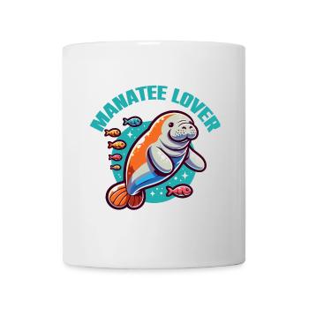 Seekuh mit vielen bunten Fischen - Tasse - Weiß - Vorne