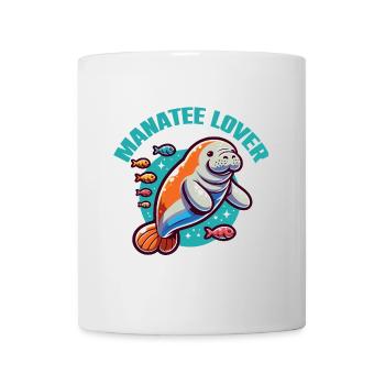 Seekuh mit vielen bunten Fischen - Tasse - Weiß - Vorne