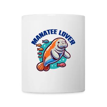 Seekuh mit vielen bunten Fischen - Tasse - Weiß - Vorne