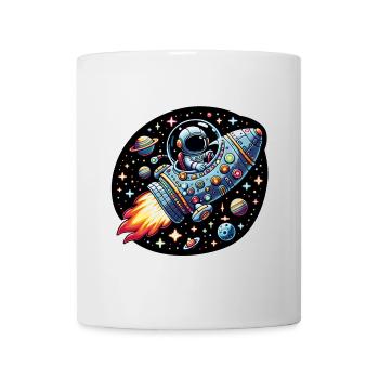 Little happy astronaut in spaceship - Mug - white - Front