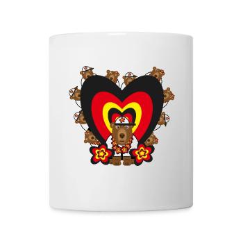 Deutschland Bären mit Herz und Blumen. - Tasse - Weiß - Vorne