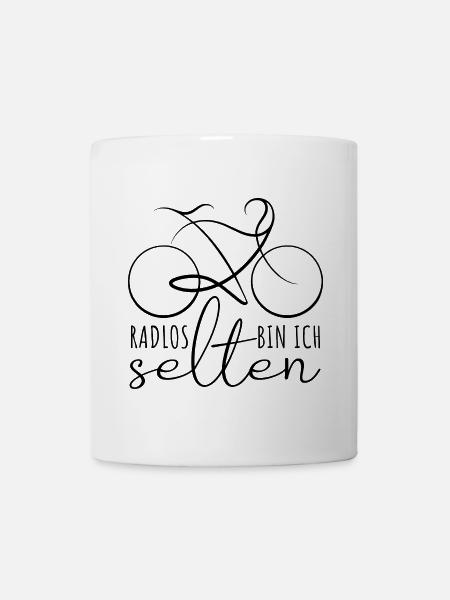 Radlos bin ich selten - Fahrrad Spruch - Tasse - Weiß