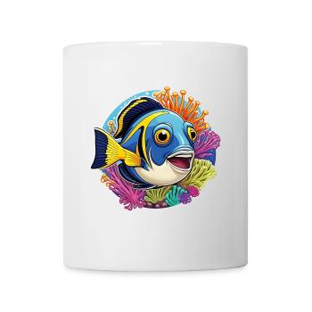 Bunter Korallenfisch und Seeanemonen - Tasse - Weiß - Vorne