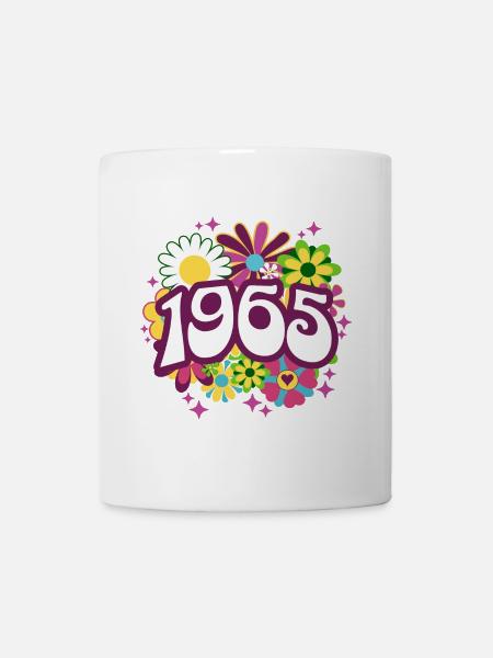 Rétro Groovy Année 1965 Femme 60 Ans Anniversaire - Mug blanc - blanc