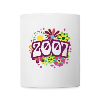 Rétro Groovy Année 2007 Femme 18 Ans Anniversaire - Mug blanc - blanc - Devant