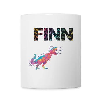 FINN - Schöner Jungen Name mit Dinosaurier - Tasse - Weiß - Vorne