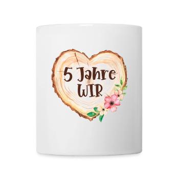 5 Jahre Verheiratet Ehe 5ter Hochzeitstag 5. Glück - Tasse - Weiß - Vorne