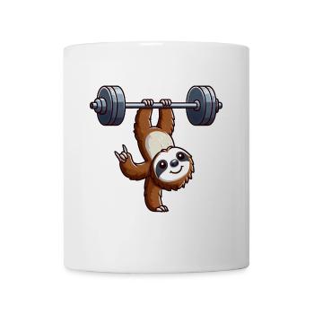 Lazy Animal Fitness Funny Sloth Weightlifting - Mug - white - Front
