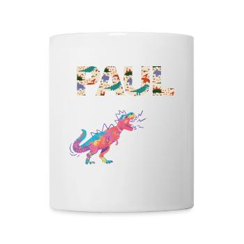 PAUL - Schöner Jungen Name mit Dinosaurier - Tasse - Weiß - Vorne