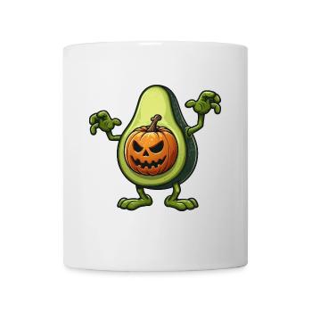 Gruseliges Avocado Monster Halloween Vegan Cartoon - Tasse - Weiß - Vorne