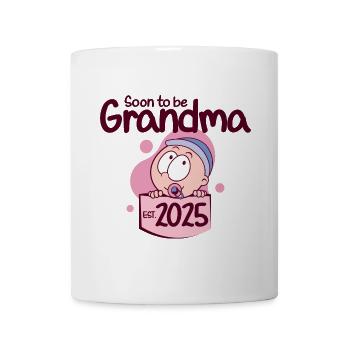 Promue Grand-mère 2025 Bientôt Mamie - Mug blanc - blanc - Devant