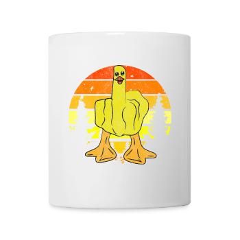 Drôle de canard doigt d’honneur - Mug blanc - blanc - Devant