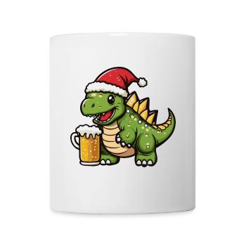 Dinosaurier stegosaurus Weihnachten Bier - Tasse - Weiß - Vorne