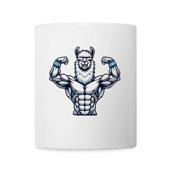 lama alpaga fort musculaire fitness bodybuilder - Mug blanc - blanc - Devant