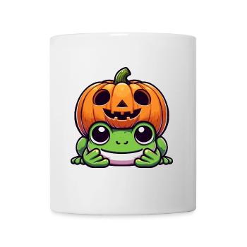 Cute Halloween Frog Pumpkin Cartoon - Mug - white - Front