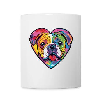 Bouledogue Chien Coeur Chien Amour - Mug blanc - blanc - Devant