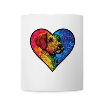 Airedale Terrier Chien Coeur Amour Chien - Mug blanc - blanc - Devant