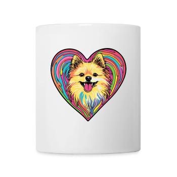 Pomeranian Dog Heart Dog Love Pomeranian - Mug - white - Front